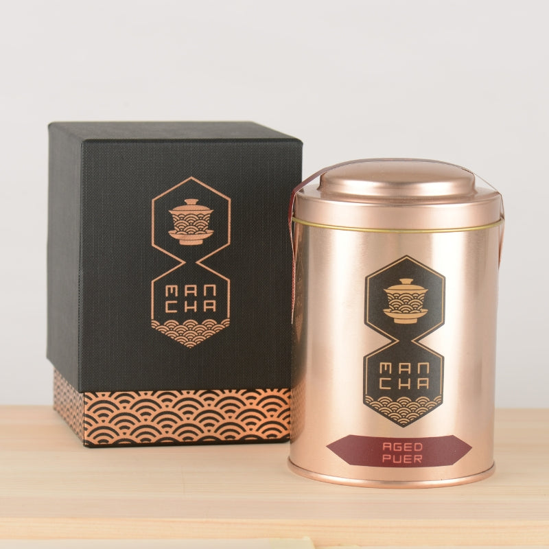 Aged Puer in Gold Canister with Gift Box