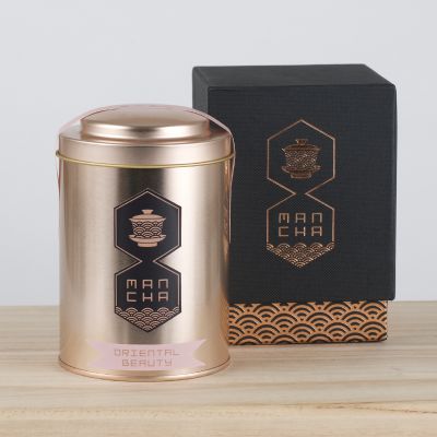 Oriental Beauty in Gold Canister and Black Box