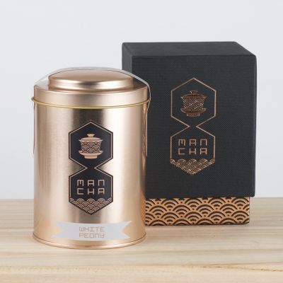 White Peony in Gold Canister and black box